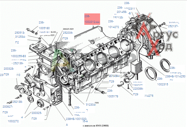238-1002012-А4  Блок цилиндров